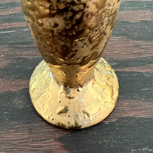 Vintage Weeping 22K Gold Tall Salt & Pepper Shakers – 4" - Picture 6 of 8